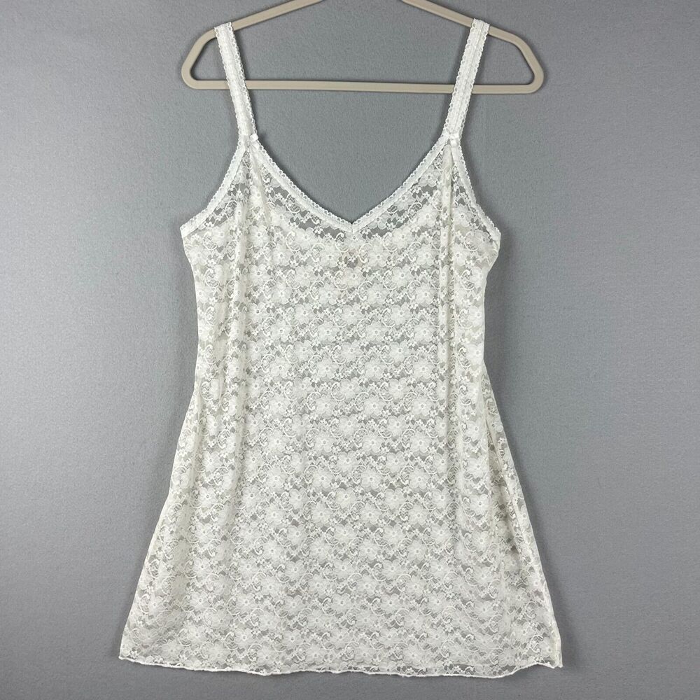 In Bloom Jonquil Lingerie Slip Womens XL Cream Lace Sheer Coquette Fairy Dainty‎